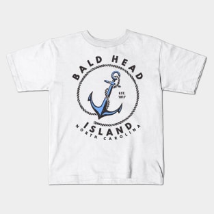 Vintage Anchor and Rope for Traveling to Bald Head Island, North Carolina Kids T-Shirt